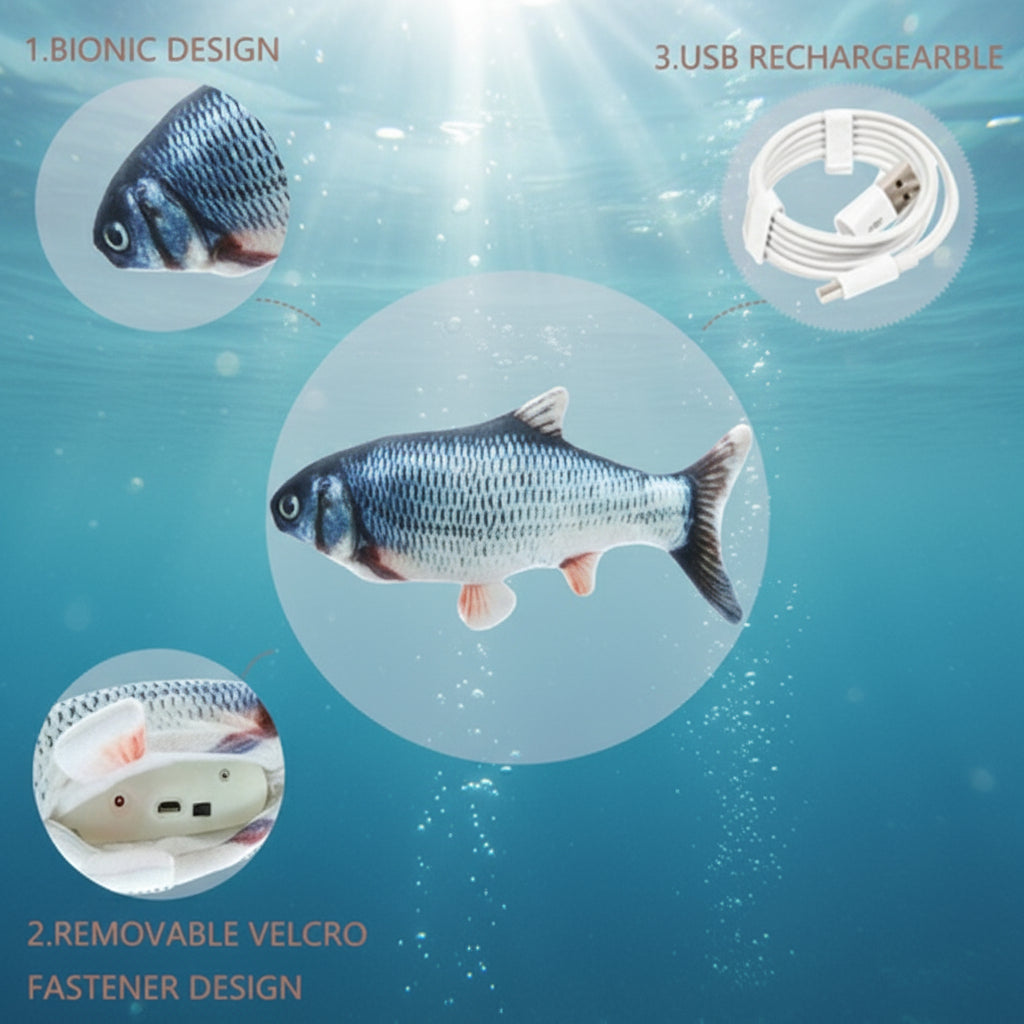 Electric Flipping Fish Toy for Cats